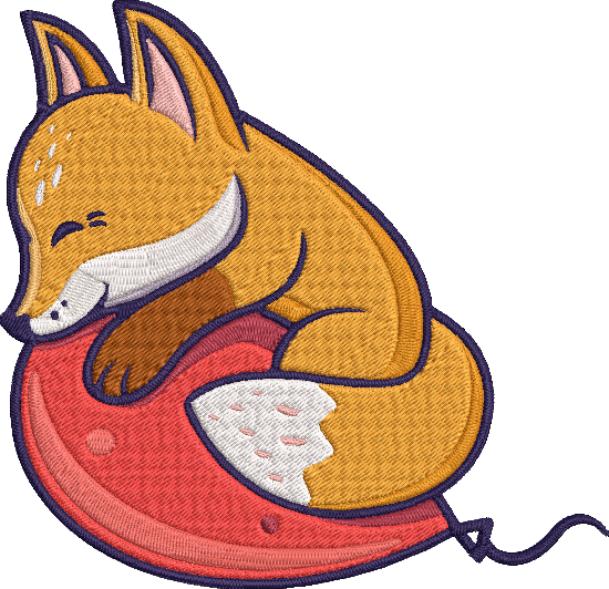 Animal Balloon - Fox Embroidery Design