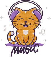 Animal Cat Set - Music Cat Embroidery Design