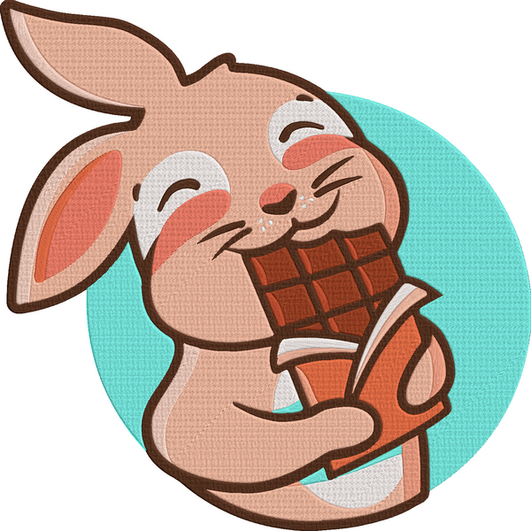 Animal Chocolate - Bunny2 Embroidery Design