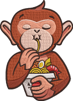 Animal Noodles - Monkey Embroidery Design