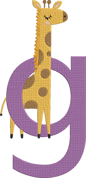 Animal Alphabet Lowercase - Giraffe lowercase Embroidery Design