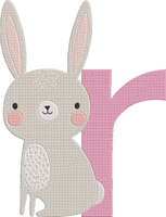 Animal Alphabet Lowercase - Rabbit lowercase Embroidery Design