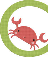 Animal Alphabet Uppercase - Crab Embroidery Design