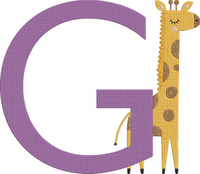 Animal Alphabet Uppercase - Giraffe Embroidery Design