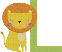 Animal Alphabet Uppercase - Lion Embroidery Design