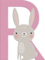 Animal Alphabet Uppercase - Rabbit Embroidery Design