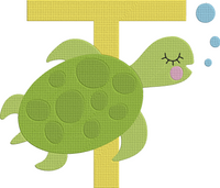 Animal Alphabet Uppercase - Turtle Embroidery Design