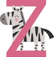 Animal Alphabet Uppercase - Zebra Embroidery Design