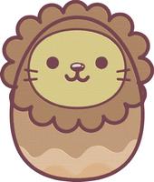 Animal Easter Eggs2 - Lion Embroidery Design