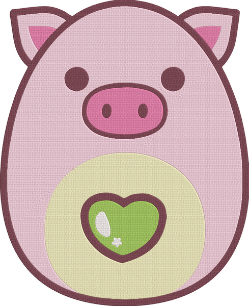 Animal Easter Eggs2 - Pig Embroidery Design