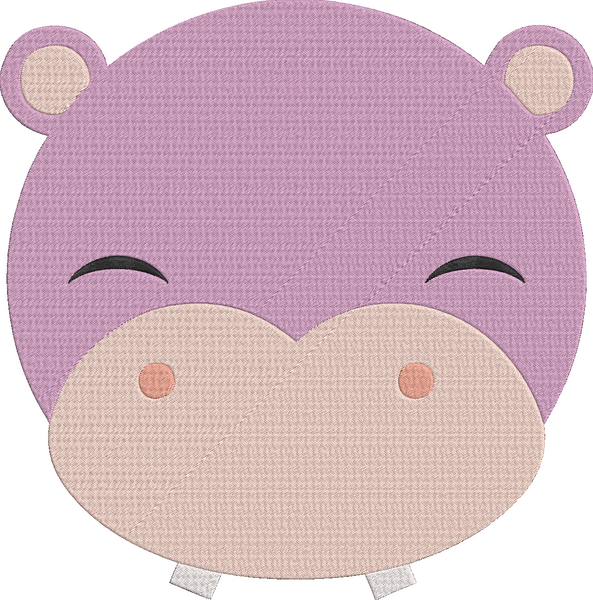 Animal Faces - Hippo 2 Embroidery Design