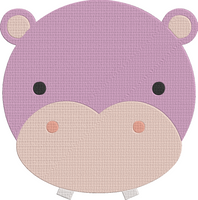 Animal Faces - Hippo Embroidery Design