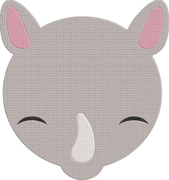 Animal Faces - Rhino 2 Embroidery Design