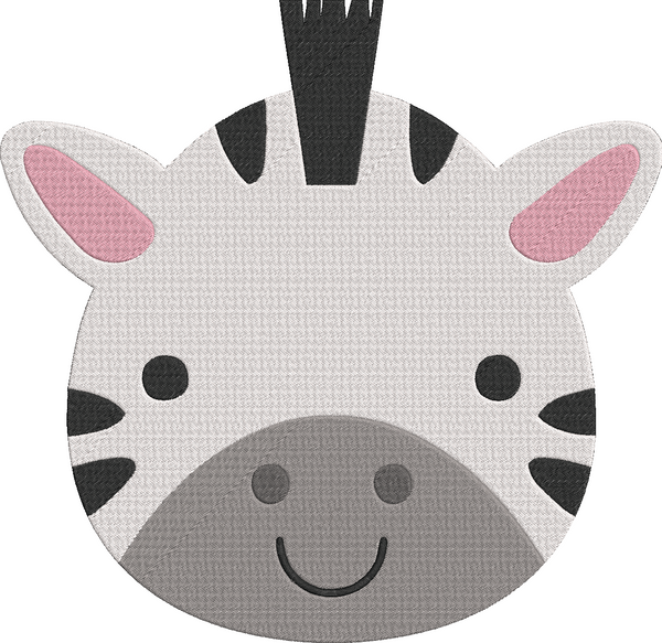 Animal Faces - Zebra Embroidery Design