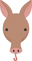 Animal Faces - aardvark Embroidery Design
