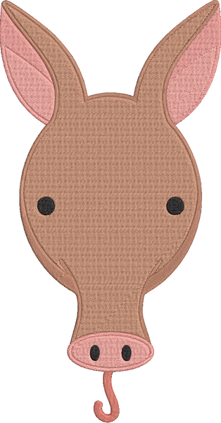 Animal Faces - aardvark Embroidery Design