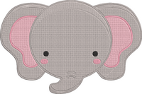 Animal Faces - elephant 3 Embroidery Design