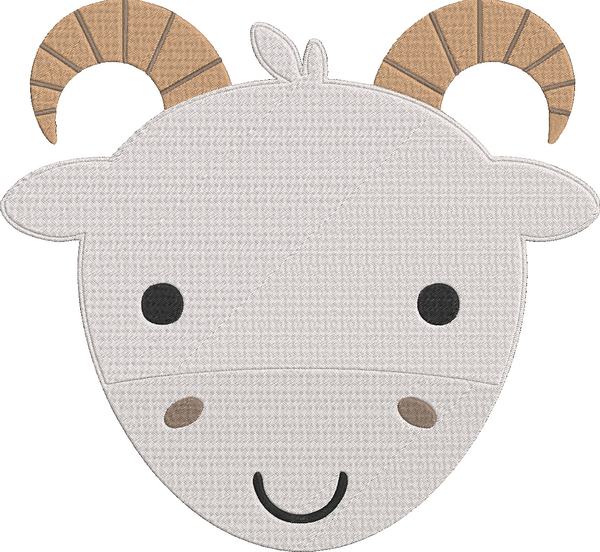 Animal Faces - goat 2 Embroidery Design