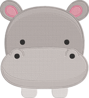 Animal Faces - hippo 3 Embroidery Design