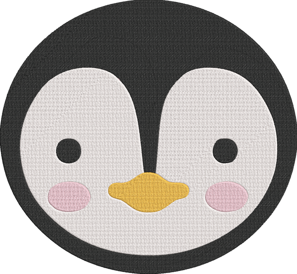 Animal Faces - penguin Embroidery Design