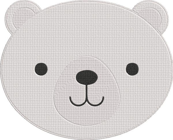 Animal Faces - polar bear Embroidery Design