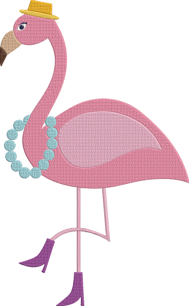 Animal Job and Hobby - flamingo model Embroidery Design