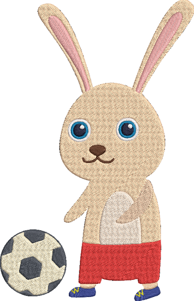 Animal Job and Hobby - hare footballer Embroidery Design