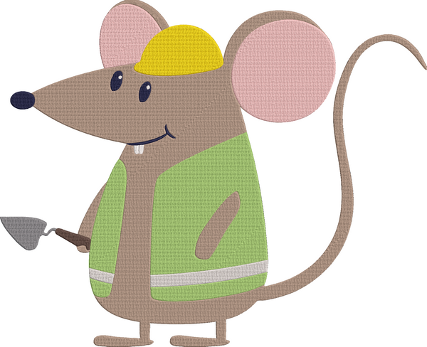 Animal Job and Hobby - mouse builder Embroidery Design