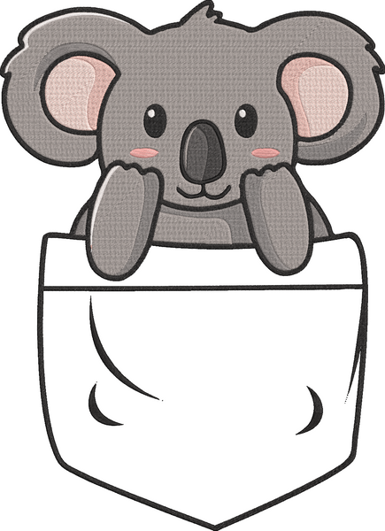 Animal Pockets - Koala pocket Embroidery Design