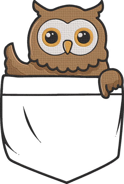 Animal Pockets - Owl pocket Embroidery Design