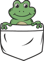 Animal Pockets - Pocket Frog Embroidery Design