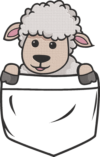 Animal Pockets - Pocket Sheep Embroidery Design