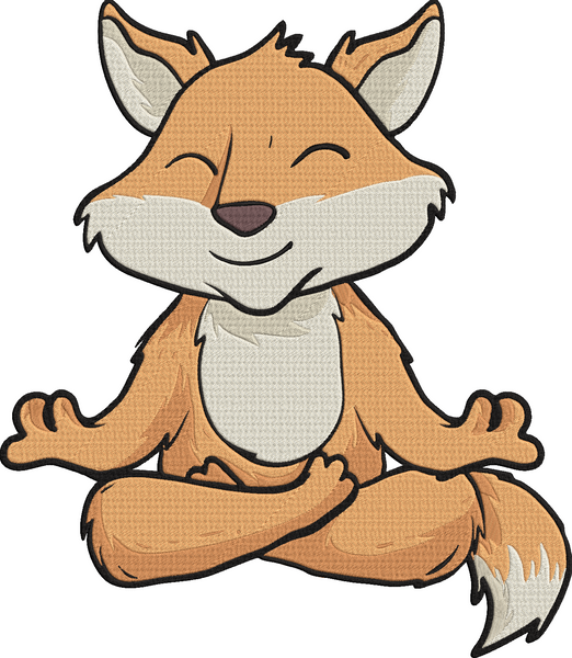 Animal Yoga - yoga fox Embroidery Design