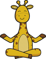 Animal Yoga - yoga giraffe Embroidery Design