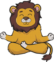 Animal Yoga - yoga lion Embroidery Design