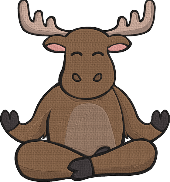 Animal Yoga - yoga moose Embroidery Design