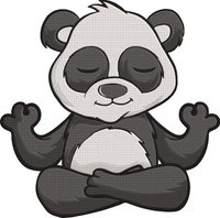 Animal Yoga - yoga panda Embroidery Design