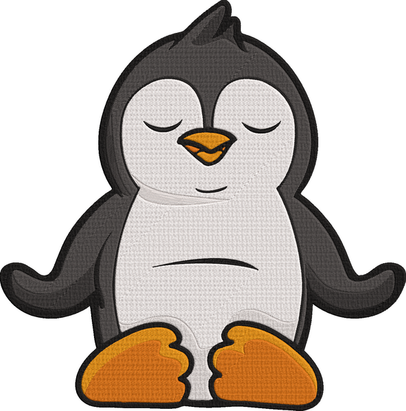 Animal Yoga - yoga penguin Embroidery Design
