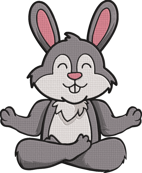 Animal Yoga - yoga rabbit Embroidery Design