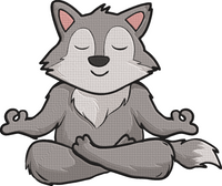 Animal Yoga - yoga wolf Embroidery Design
