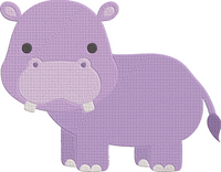 Animals A to Z - Hippo Embroidery Design