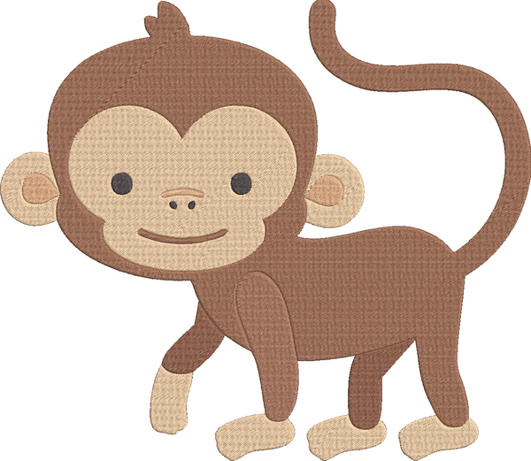 Animals A to Z - Monkey Embroidery Design