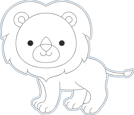 Animals AtoZ Coloring Dolls - Lion Embroidery Design
