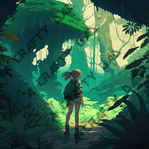 Original, anime, girl in mushrooms jungle HD phone wallpaper | Pxfuel