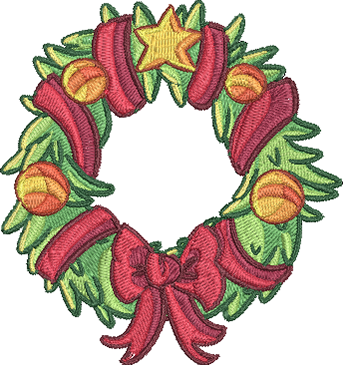 Artic Fox Christmas - Christmas Wreath2 Embroidery Design