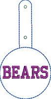 Mascot Keyfobs - Bears Embroidery Design