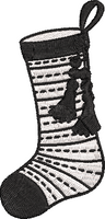 Black and White Christmas Stockings - Stocking12 Embroidery Design