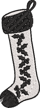 Black and White Christmas Stockings - Stocking6 Embroidery Design