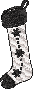Black and White Christmas Stockings - Stocking7 Embroidery Design
