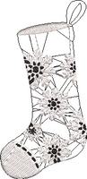 Black and White Christmas Stockings - Stocking9 Embroidery Design